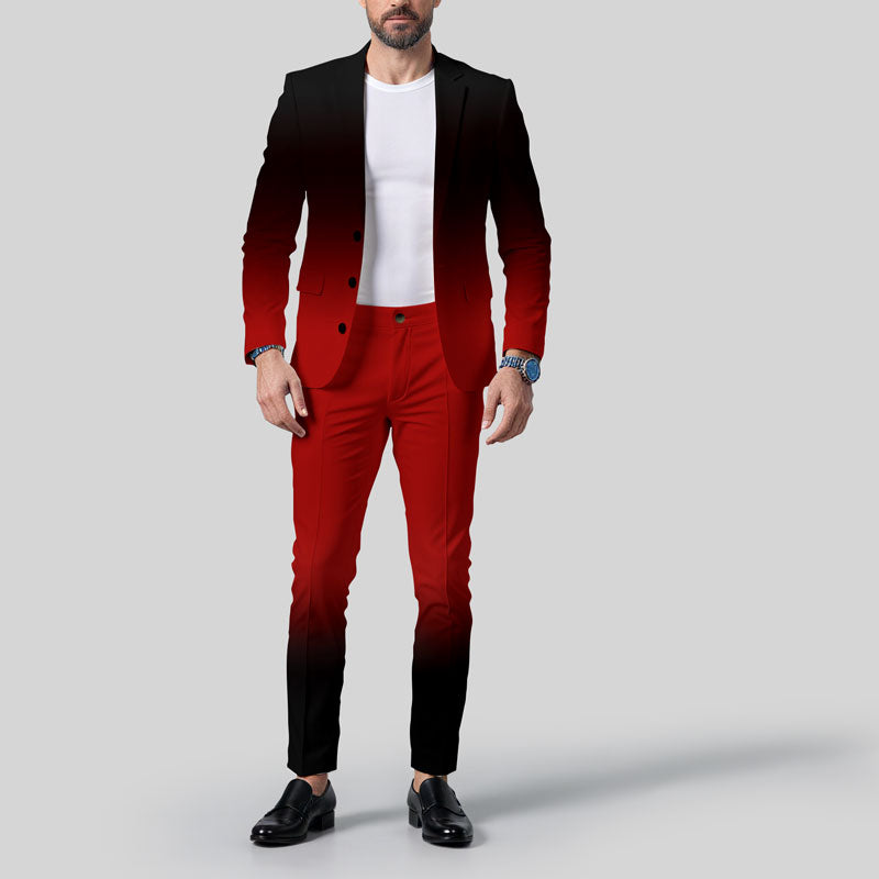 Men's Business Ombre Peak Lapel Blazer & Straight Pants 2Pcs Set Dtt554778808