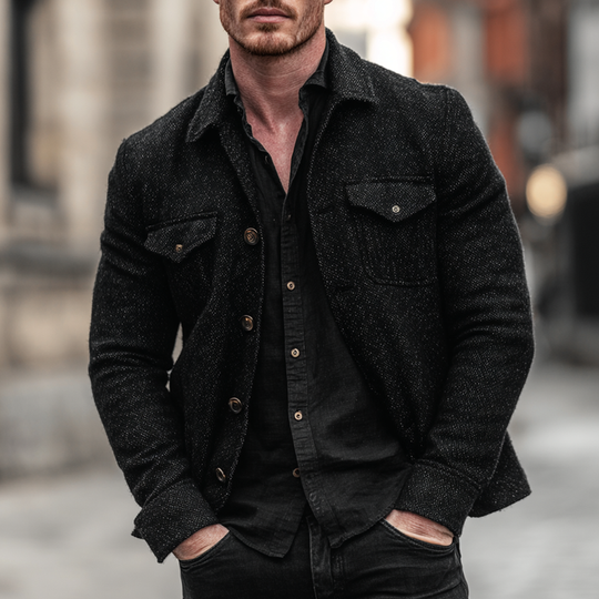 Men's Blended Fabric Single-breasted Jacket DTT25081215