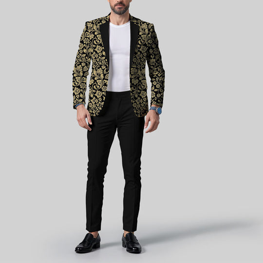 Men's Business Ombre Peak Lapel Blazer & Straight Pants 2Pcs Set Dtt554778808