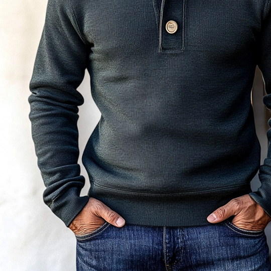 Men's Solid Color Stand Collar Loose Pullover Sweatshirt DTT25082707