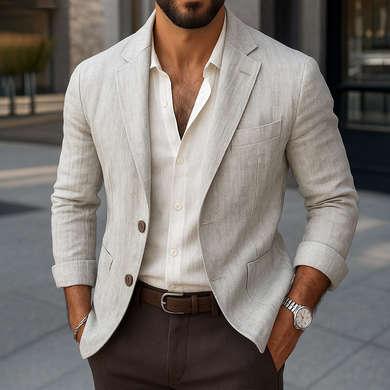 Men's Fashion Notch Lapel Two Buttons Casual Blazer DTT25072316