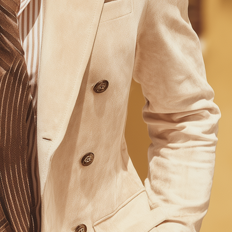 Men's Retro Elegant Faux Suede Loose Suit Jacket DTT25090415