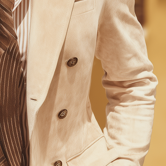 Men's Retro Elegant Faux Suede Loose Suit Jacket DTT25090415