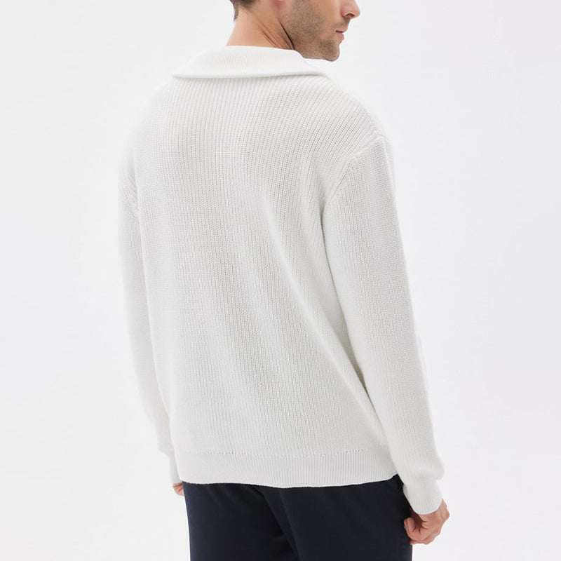 Men's Zipper Half High Neck Knitted Sweater 9884530901176