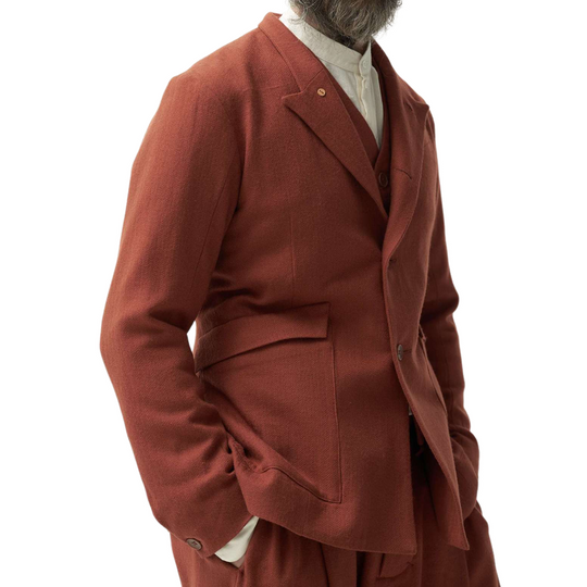Men's Vintage Lapel Single-breasted Cotton and Linen Blazer 9891528409272