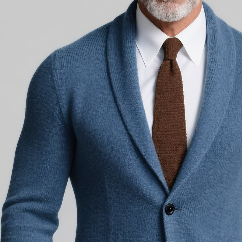Men's Retro Casual Solid Color Knitted Blazer DTT25081506