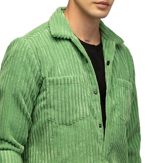 Men's Casual Trendy Lapel Corduroy Long-sleeved Shirt 9891529359544