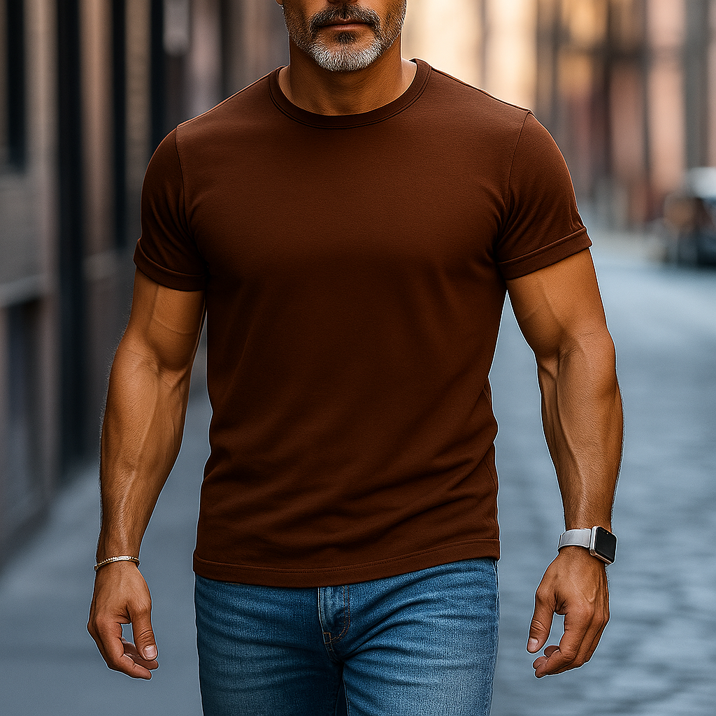 Men's Summer Basic Solid Color Cotton Short Sleeve T-Shirt DTT25072517