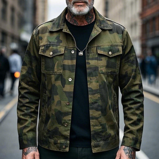 Men's Retro Casual Lapel Camouflage Jacket 9903595749560