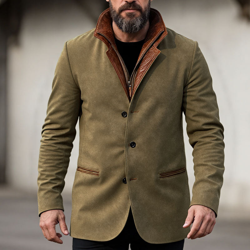 Men's Autumn Vintage Buckskin Jacket Dtt077233848