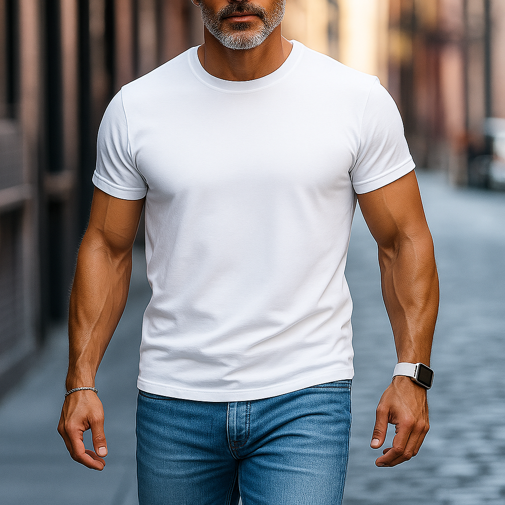 Men's Summer Basic Solid Color Cotton Short Sleeve T-Shirt DTT25072517