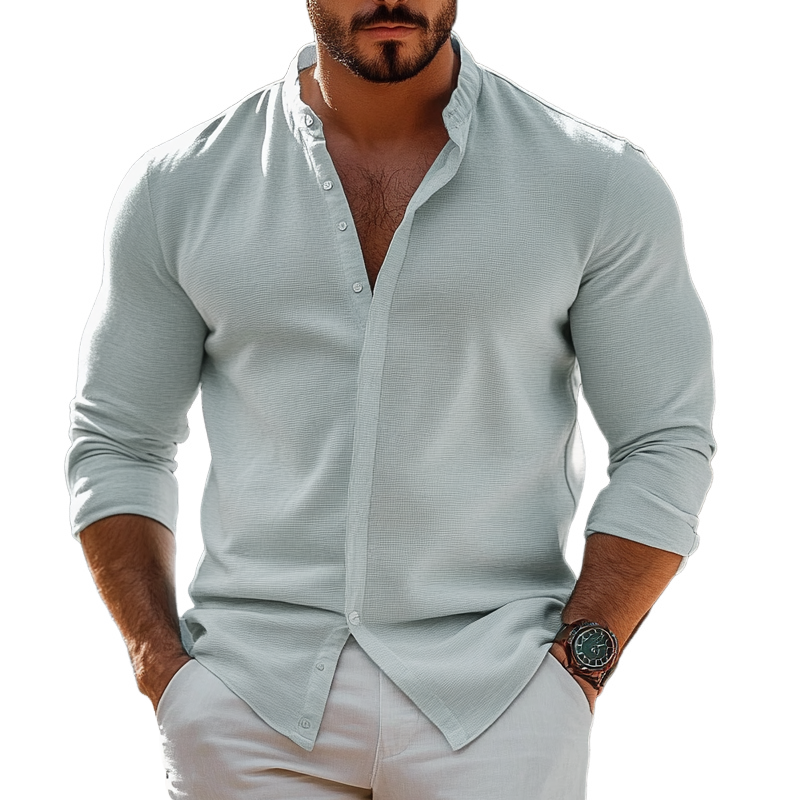 Men's Casual Loose Long Sleeve Shirt DTT25072903