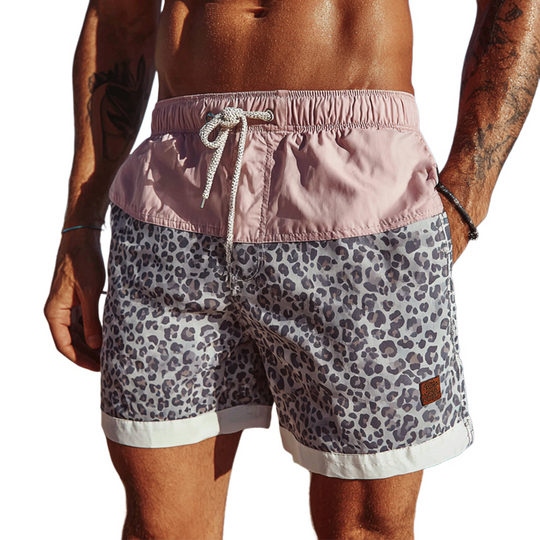 Men's Leopard Print Elastic Sports Shorts DTT25071401