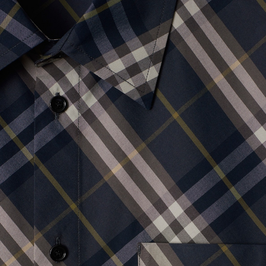 Men's Casual Classic Check Lapel Long Sleeve Shirt 9893975228600