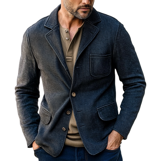 Men's Solid Blend Slim Fit Multi-Pocket Blazer DTT25082701