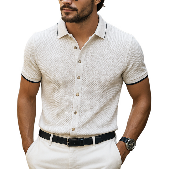 Men's Fashion Pineapple Plaid Lapel Short Sleeve Shirt DTT25061816
