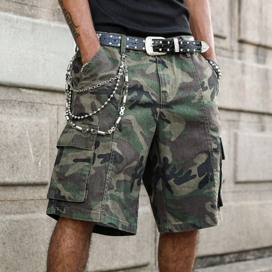 Men's Fashion Loose Camo Multi-pocket Cargo Shorts DTT25061810