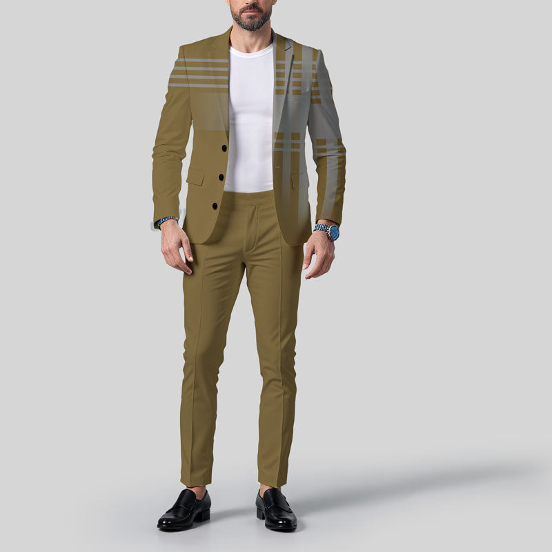 Men's Business Ombre Peak Lapel Blazer & Straight Pants 2Pcs Set Dtt554778808