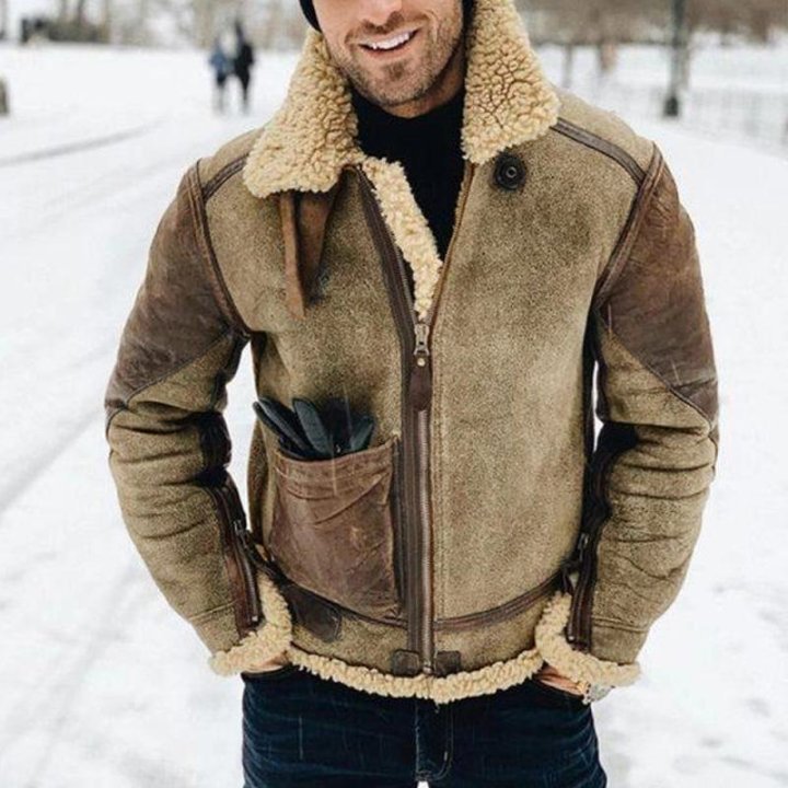 Men's Retro Zipper Thickened Coat 9261101056184