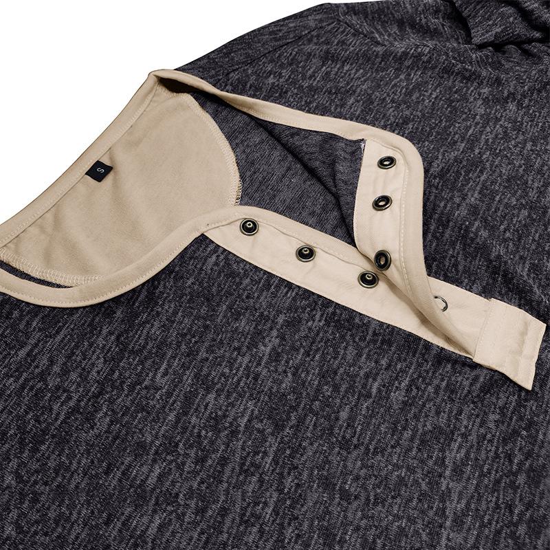 Men's Button Collar Long Sleeve T-Shirt 9261142835384