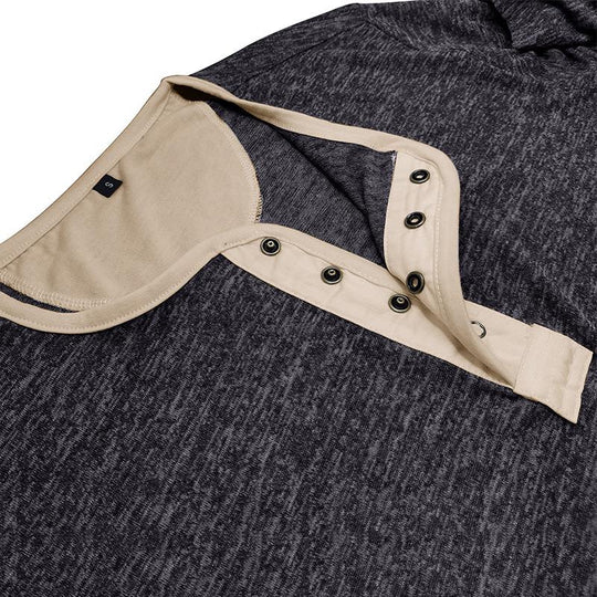 Men's Button Collar Long Sleeve T-Shirt 9261142835384