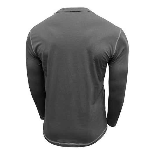 Men's Vintage Contrast Henley Collar Slim Fit Long Sleeve T-Shirt 9261136543928