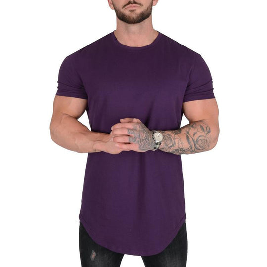 Men's Solid Color Loose Round Neck Short Sleeve T-Shirt 9261123829944