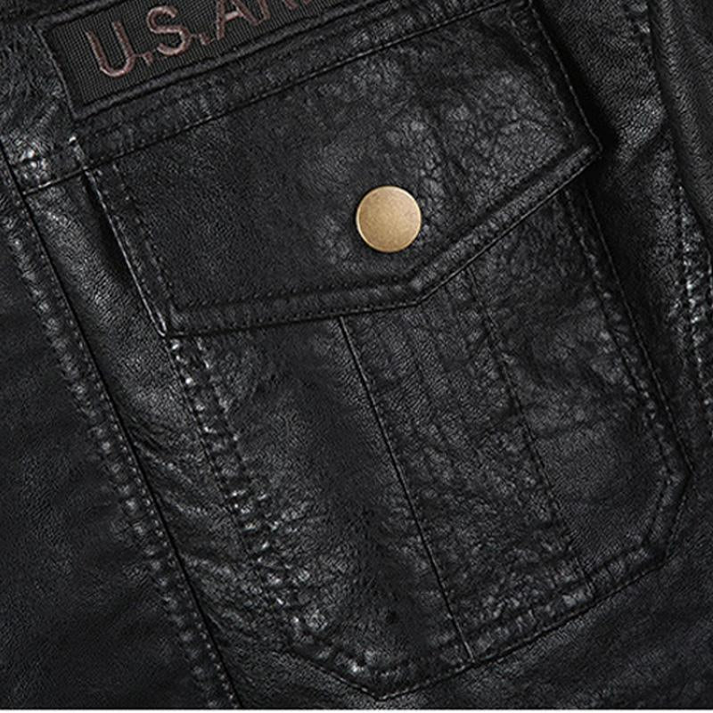 Men's Embroidered Leather Motorcycle Jacket 9261090177208