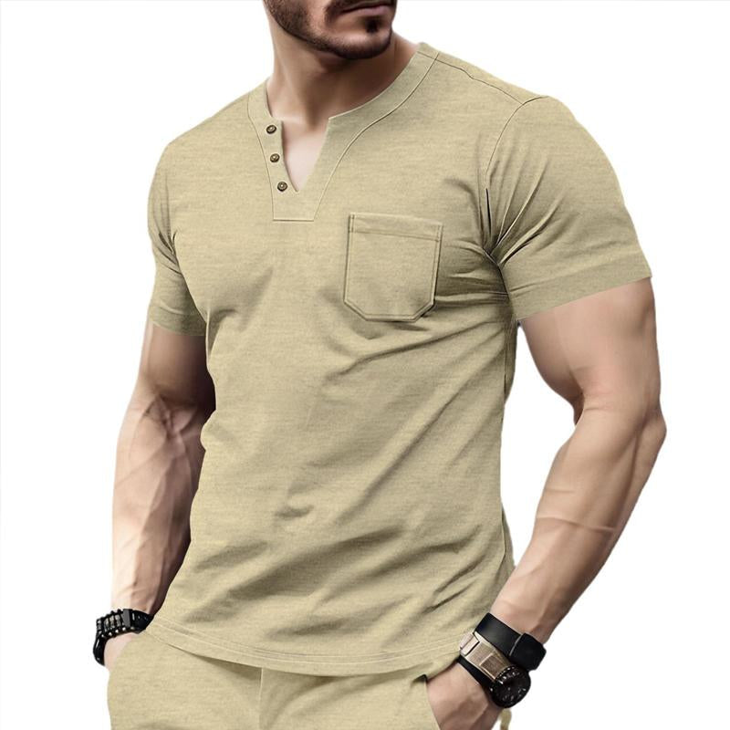 Men's Casual V-neck Short-sleeved T-shirt 9261139722424