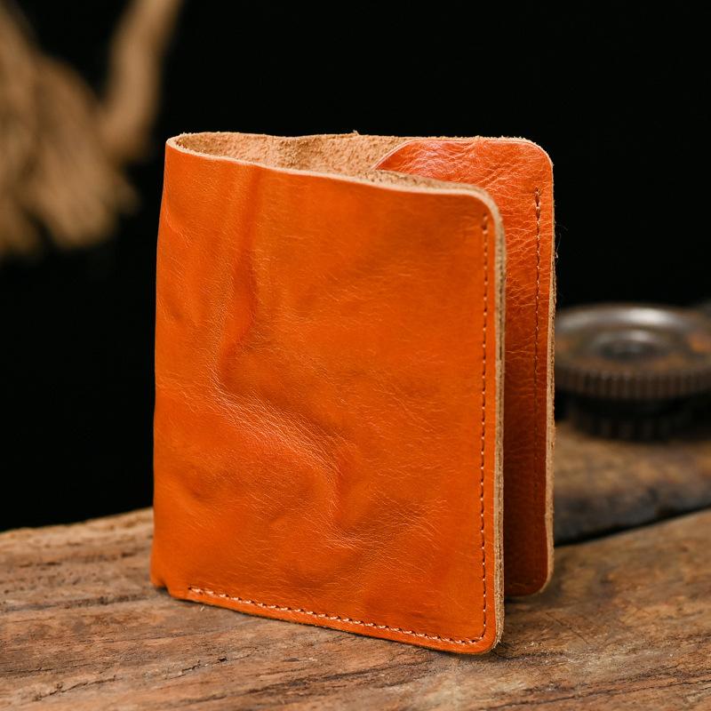 Men's Vintage Top Layer Cowhide Distressed Wrinkled Wallet 9880240095416