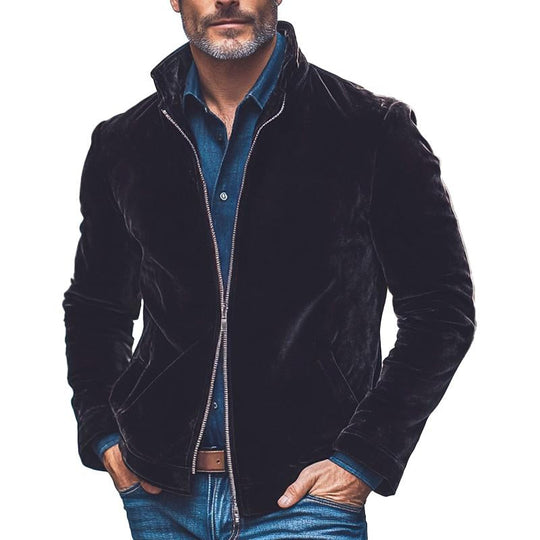 Men's Vintage Velvet Solid Collar Jacket 9879658725560