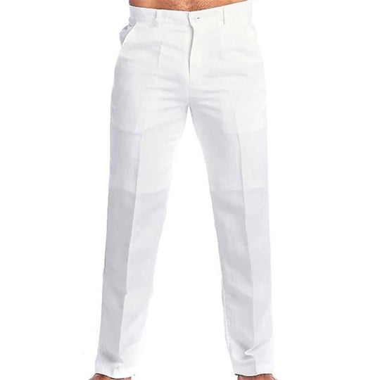 Men's Casual Solid Color Linen Blend Loose Casual Pants DTT25082004