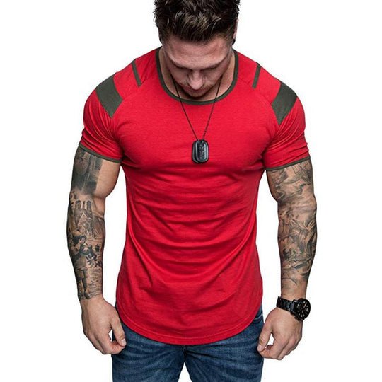 Men's Crew Neck Striped Print Short Sleeve T-shirt 9261140345016