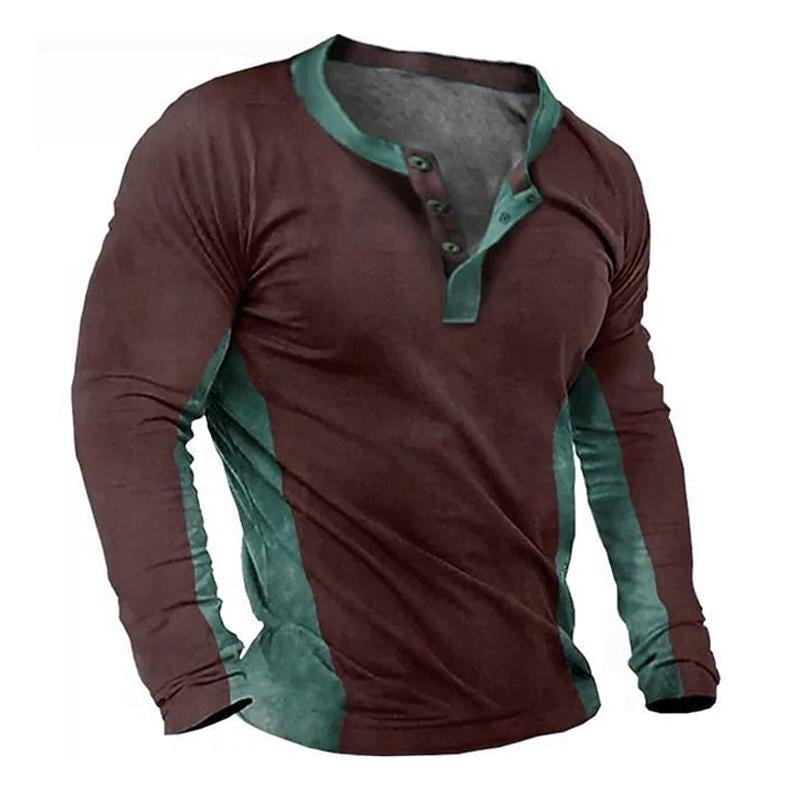Men's Loose Retro Pullover Long Sleeve T-Shirt 9261136576696