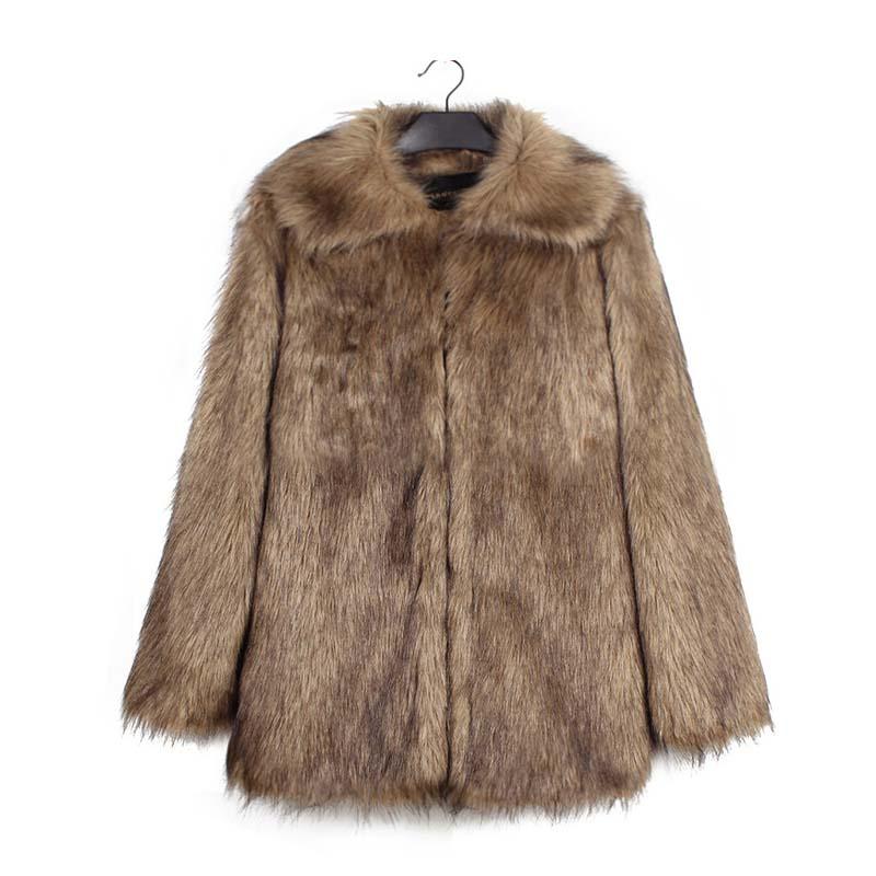Men's Classic Casual Lapel Short Loose Faux Fur Warm Coat 9261110362296