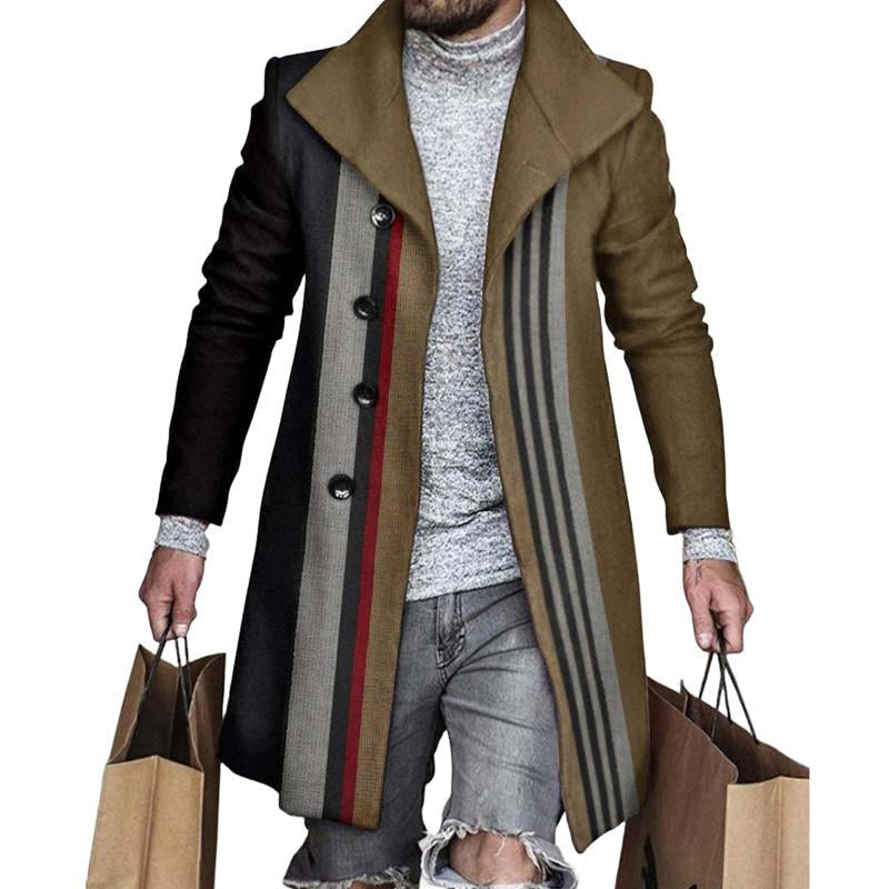 Men's Printed Lapel Single-breasted Coat 9261111115960