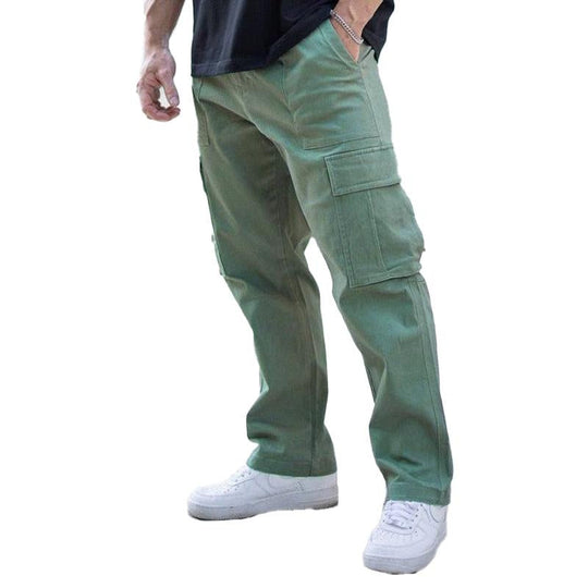 Men's Casual Solid Color Multi-Pocket Cargo Pants 9261763428536