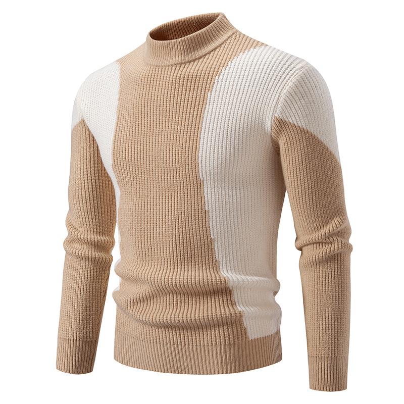 Men's Colorblock Half Turtleneck Knit Sweater 9262185152696