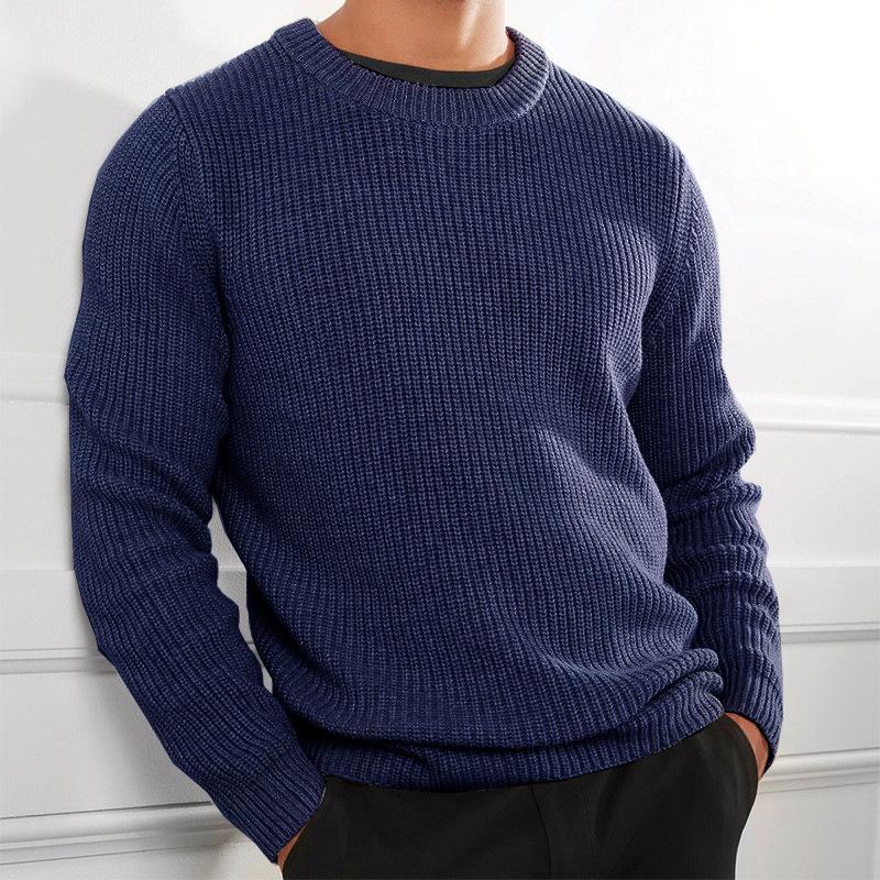 Men's Round Neck Solid Knit Sweater 9262176469176