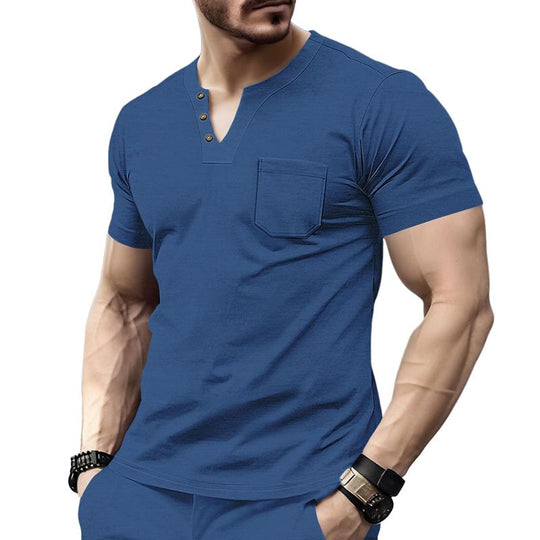 Men's Casual V-neck Short-sleeved T-shirt 9261139722424