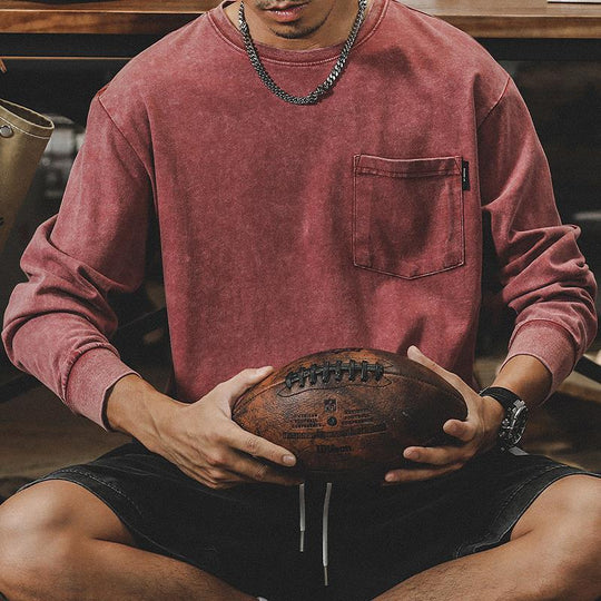 Men's Classic American Retro Cotton Long Sleeve T-Shirt 9261140967608