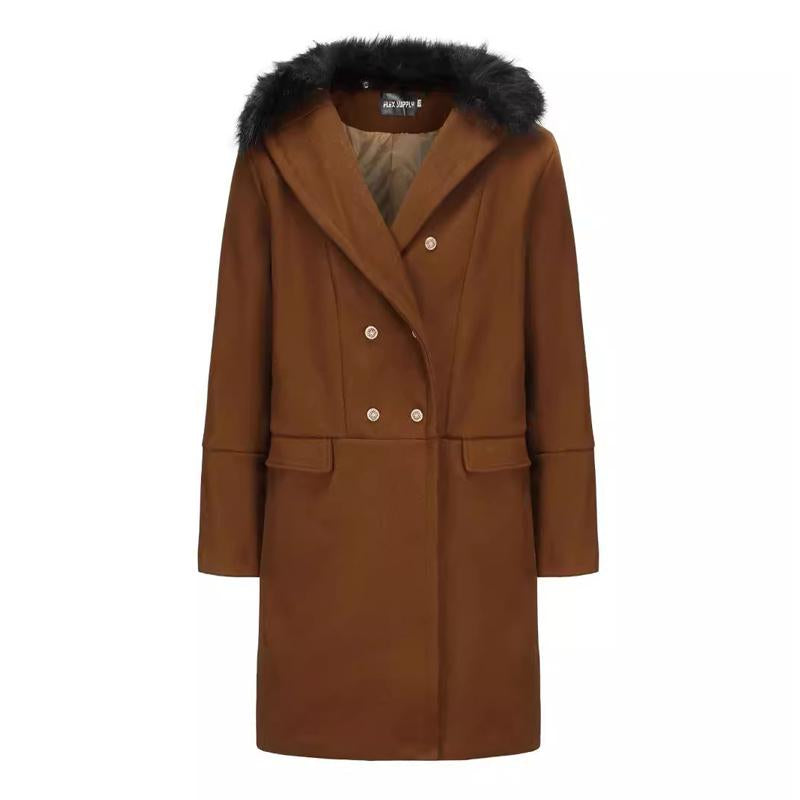 Men's Winter Fur Collar Mid-length Coat 9261109444792