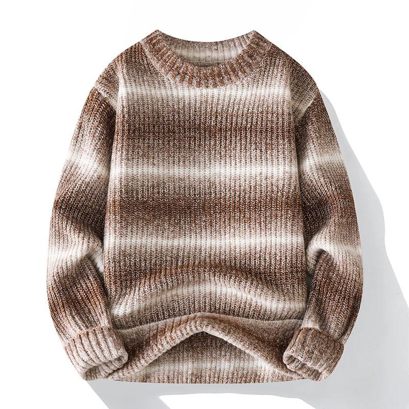 Men's Striped Crew Neck Knitted Sweater 9262185251000