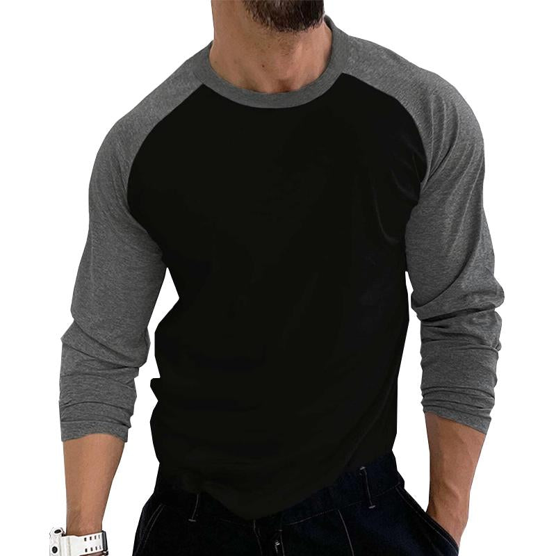 Men's Colorblock Round Neck Loose Breathable Short Sleeve T-Shirt 9261136412856