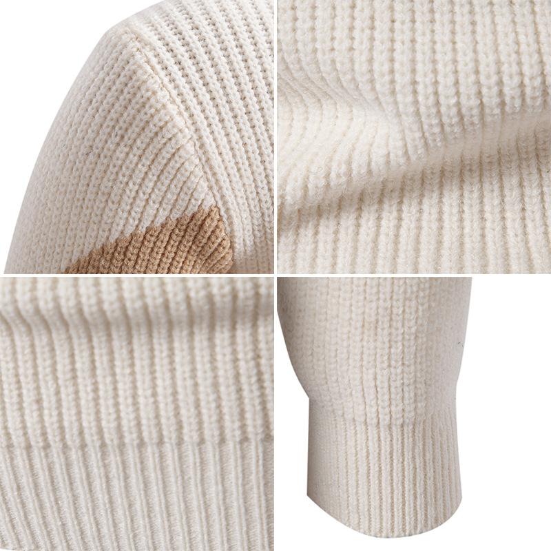 Men's Colorblock Half Turtleneck Knit Sweater 9262185152696