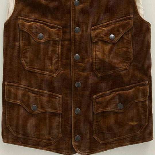 Men's Vintage Corduroy V-Neck Vest 9885838311608
