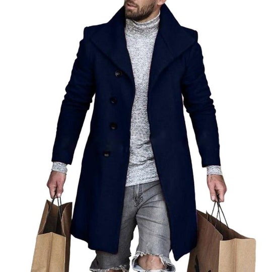 Men's Solid Color Lapel Single Breasted Coat 9261104267448