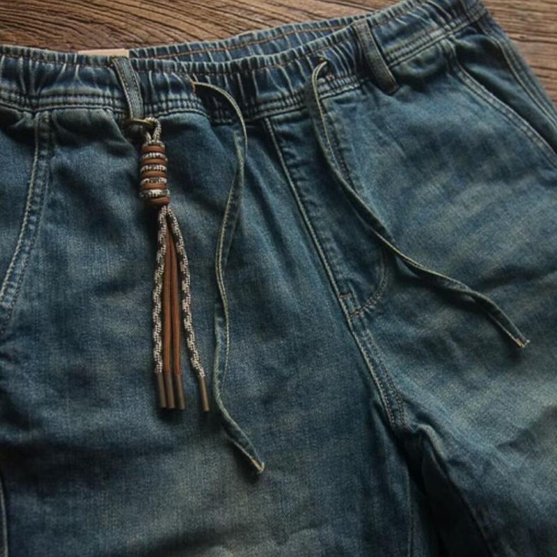 Men's Casual Solid Color Drawstring Straight Jeans DTT25082015