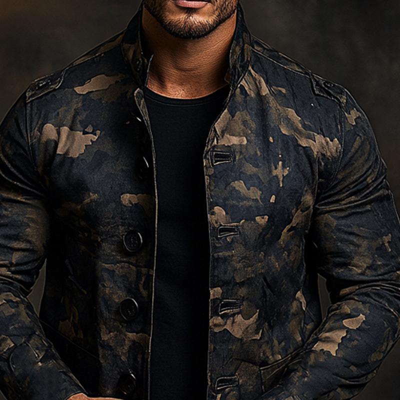 Men's Camouflage Print Mid-length Coat 9261108003000