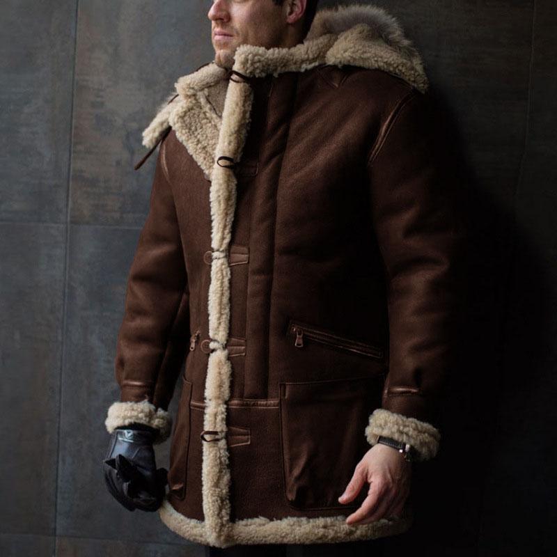 Men's Vintage Thickened Fur Leather Coat 9261101514936